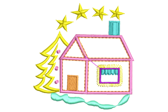 Christmas House Embroidery Design: A Cozy Holiday Seller’s Dream