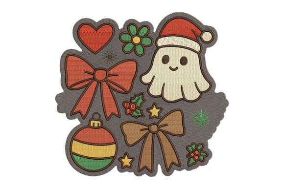 Cute Christmas Ghost Embroidery