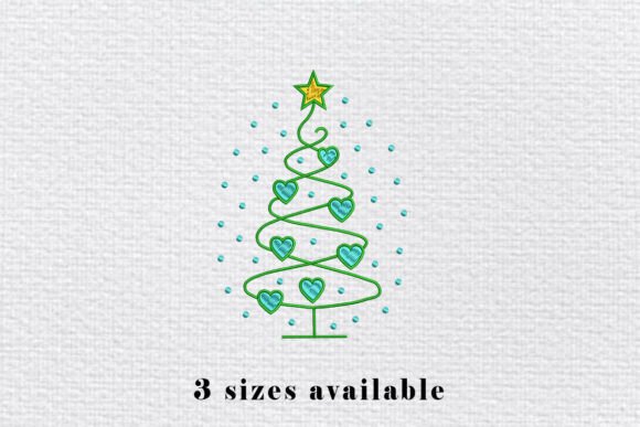 Heart Star Christmas Tree Embroidery: A Festive Design for Holiday Crafters