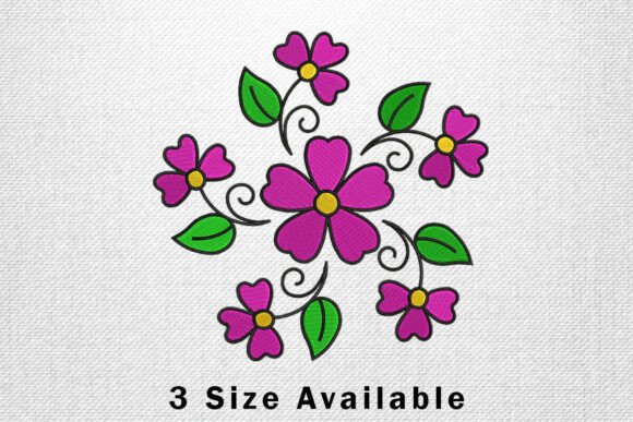 Pink Floral Circle Embroidery Design: A Versatile Choice for Etsy Sellers