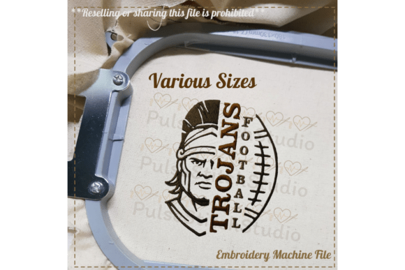 Trojans Football Embroidery Design