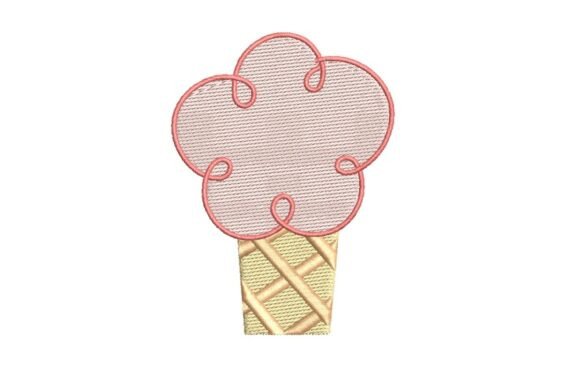 Whimsical Cotton Candy Cone Embroidery Design