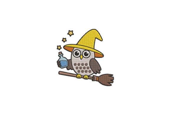 Wizard Owl on Broom Embroidery: A Designer’s Review for Boutique Sweatshirt Branding